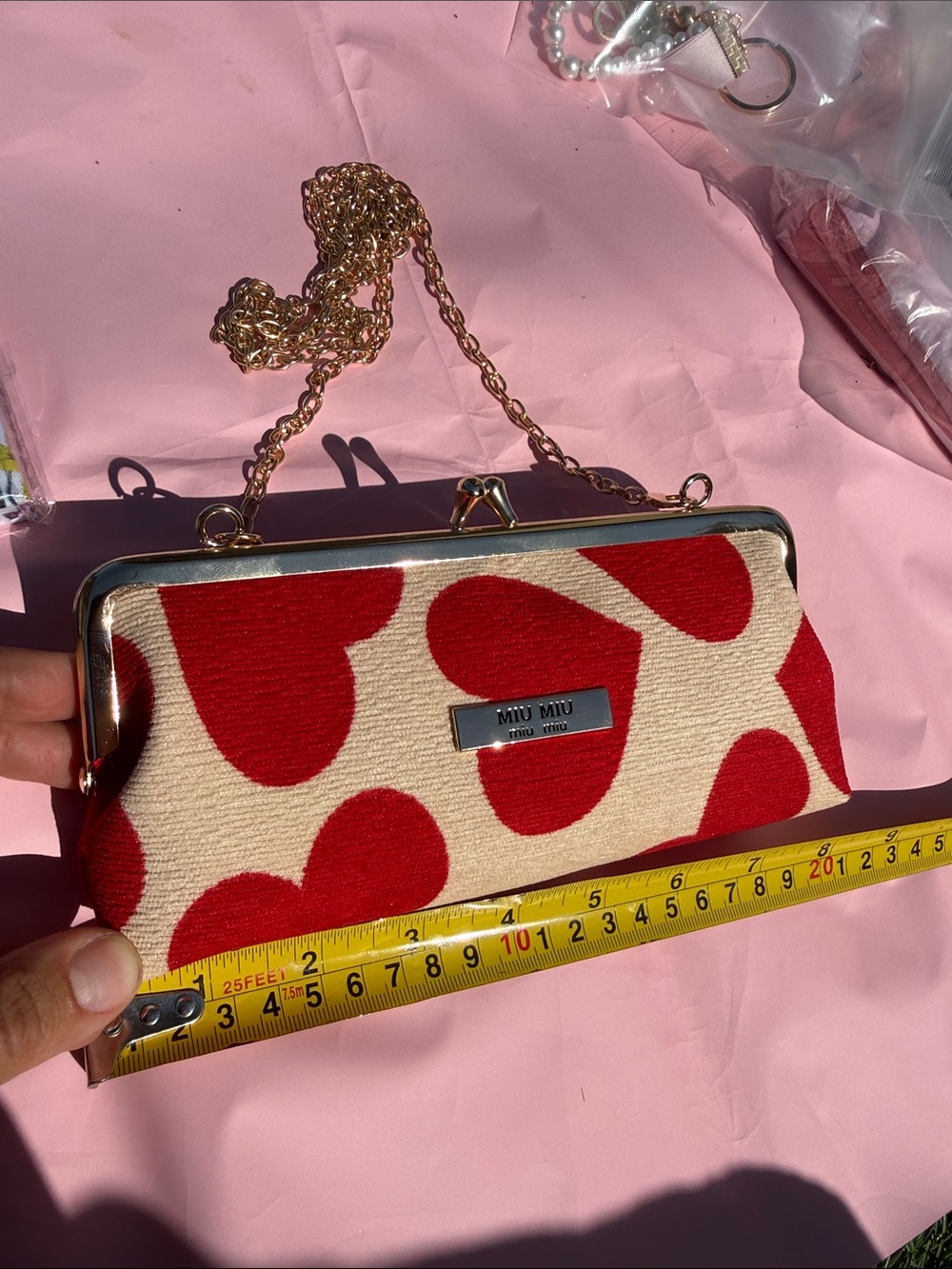 Miu Miu Kiss Lock Heart Shoulder Bag New AMAZING
